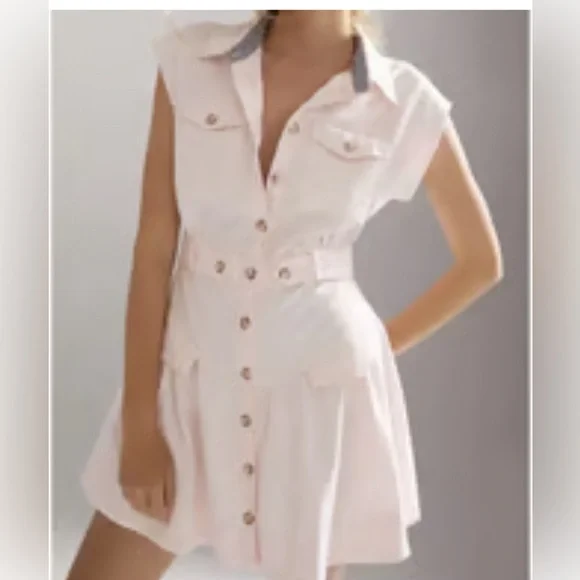 Anthropologie Buttonfront Mini Dress - Picture 1 of 13